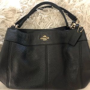 COACH purse dark navy leather - $45